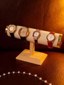 1个木质绒面金属首饰架，手镯展示架，收藏品及配件收纳架 - 白色 - 查看 5