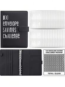 100 Envelope Money Saving Challenge - A5 Budget Binder With Cash Envelopes And Tracker, 100 Days Fun & Easy Way To Save $5,050 Envelope Budgeting Challenge Binder - Multicolor - View 1