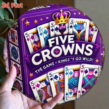 2D Flat "Five Crowns" Card Game Vintage Aluminum Wall Art - 7.8" Round Metal Decor, Retro Game Room & Entertainment Space Decor, Durable Indoor Hanging Sign, Unique Gift For Gamers, Perfect For Game Room Decor - Nhiều màu - Xem 11