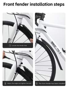 WEST BIKING Waterproof Bicycle Mudguards Front And Rear Mud Guards Set For 26/29 Inch 700C Road Bikes - Black - View 9