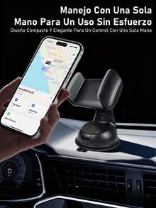 Soporte Para Celular Para Carro Universal Porta Celular Para Carro Base para Auto 360 Rotación Soporte Celular Automóvil Accesorios Teléfono Coche - Negro - Ver 4