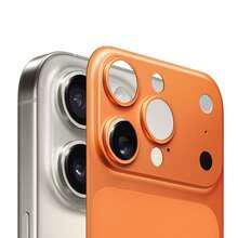 Compatible con iPhone 16 Pro Max/15 Pro/14 Pro, película trasera de PC mate ultra delgada compatible con iPhone 17 Pro/17 Pro Max, aplicable a protector diario, oficina, hogar, protector de lente de cámara de teléfono a prueba de agua, a prueba de golpes, resistente a caídas y arañazos - Naranja - Ver 3