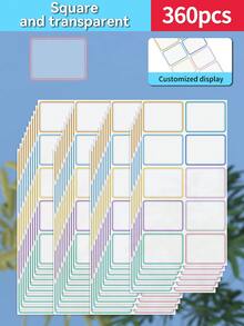 Customized 30/60/120/240/360/480pcs Transparent Waterproof Name Labels - White/Clear/Holographic/Rainbow Customized Stickers, Various Sizes Of Labels, Customizable Text,Office Decor