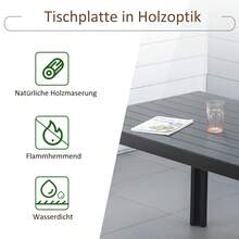 Outsunny Garden Table, Aluminum Table 120x70 Cm For Garden Terrace, Wood-Plastic Polywood Black, Weather Resistant And Modern.