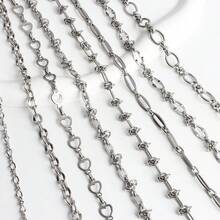 1m 304 Stainless Steel Y2K Style Chain Multiple Designs Handmade Chain Decorative Chain DIY Necklace Bracelet Jewelry Accessories - Y2K Style Chain - View 2