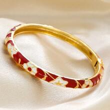 1pc Fashionable New Bohemian Style Gold-Plated Cloisonne Enamel Bracelet Jewelry, Suitable For Girls And Women - Round - View 20