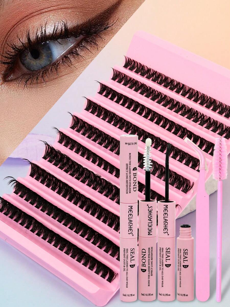 50D 200pcs 8-16mm High Volume Fluffy Natural Curl Self-Lash Eyelash Extensions - Black - View 1