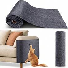 1pc Self-Adhesive Cat Scratch Protector, 15.75 Inch X 78.74 Inch, 40x200cm, Trimmable Cat Pad, Grey Sofa And Wall Guard, Protects Sofa, Doors And Cat Tree From Scratches, Durable PE Material, Perfect Furniture Protection From Cat Scratching - Dark Grey - View 12