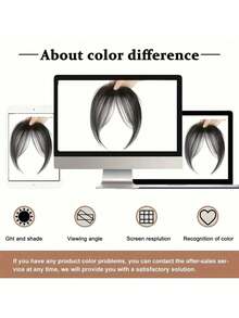 1 Piece Women's Clip-On Bangs-Heat-Resistant Synthetic Fiber, Natural Straight Hair Effect, Easy Clip-On Design, Suitable For Daily, Work, Party, Date-Dense Texture Adds Layering, Suitable For All Light Colors And All Kinds Of Hairstyles, Quick Modeling, Seamless Integration, Dedicated To Busy Women - nâu nhạt - Xem 9