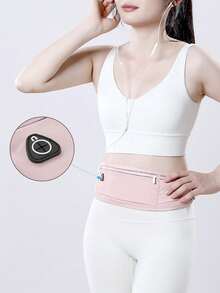 男女通用运动腰包，适合跑步、徒步、健身和夜跑，可装手机。反光条设计，方便夜跑。