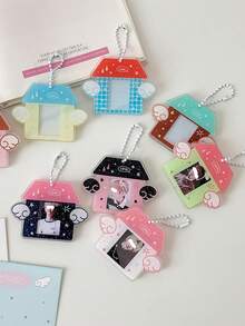 1个卡通小屋1英寸证件照卡夹，偶像粉丝展示框，学生头像夹