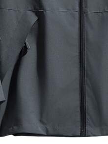 Men's Lightweight Casual Hooded Jacket, Loose Versatile Windbreaker, Spring/Autumn Zipper Design Utility Jacket, Suitable For Daily Wear, Gatherings, Hiking, Trekking And Various Occasions - Dark Grey - View 6
