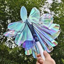 Stained Glass Transparent Umbrella Romantic Poetry Manual Folding Umbrella Princess Umbrella Easy To Carry Birthday Gift Christmas Gift Free Creation Windproof Rain Proof