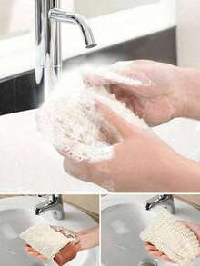 1/5/10个装可重复使用去角质皂袋，带抽绳皂袋，皂袋，打结沐浴皂袋，用于起泡和晾干，身体磨砂膏，背部磨砂膏，肌肤柔滑器，用于去除污垢和死皮，身体清洁工具，浴室用品，浴室配件，家居浴室装饰，夏季