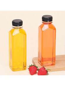 1pc/4pcs/10pcs -120ML/ 250ML/450ML-Leak-Proof Clear Plastic Juice Bottles - Perfect For Smoothies,Milk & Homemade Beverages - Juicing Containers - Clear - View 8