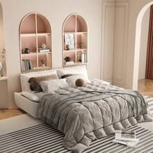 73.2" Queen Size Pull Out Sofa Bed, 3-In-1 Convertible Velvet Sleeper Sofa With Chaise Lounge, Multi-Functional Loveseat For Living Room & Guest Room - 米色 - 查看 8