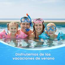 POOST 2 flotadores de brazo inflables para natación, brazaletes inflables para nadar ideales para niños pequeños de 3 a 12 años artículos esenciales de playa, accesorios de playa, flotador de piscina, PVC - Azul - Ver 7