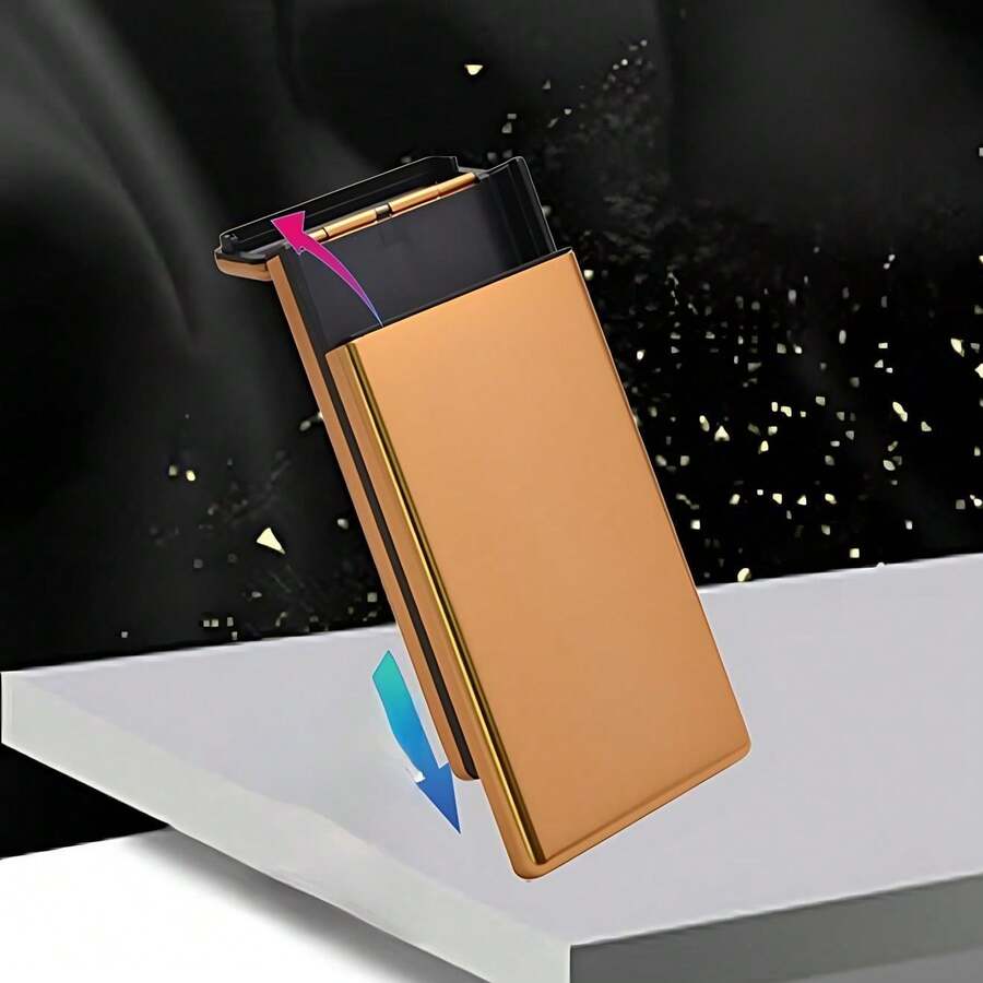 One Piece Of Large-Capacity Aluminum Alloy Automatic Cigarette Case – Simple, Lightweight And Sturdy. Suitable For Daily Use Or Travel, Available In Multiple Colors And Suitable For Both Men And Women.