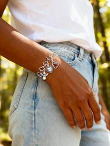 1pc Exquisite Cute Four-Leaf Clover Zirconia Bracelet, Suitable For Women's Daily Wear, Can Be Used As Girlfriend's Birthday Gift, S925 Sterling Silver Fine Jewelry Gift - Heart Bracelet - View 9