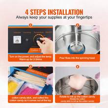 Máquina eléctrica para hacer algodón de azúcar con carrito, 1000 W, para uso comercial, con recipiente de acero inoxidable, cuchara para azúcar y cajón, perfecta para el hogar, cumpleaños de niños, fiestas familiares, color azul - Azul - Ver 5