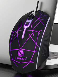 7-Color Backlit Gaming Mouse, Wired Computer/Laptop Mouse, Mechanical Feel USB Wired Mouse For E-Sports, Gaming, Business, Office, Home Use - Multicolor - View 3