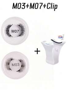 1/2 对磁性假睫毛套装，配有专业镊子，可重复使用，无需胶水，打造自然、蓬松、浓密的睫毛效果，轻盈舒适，是化妆旅行、派对、节日、舞蹈表演、闪亮睫毛、磁性假睫毛等的理想之选。 - 彩色 - 查看 14