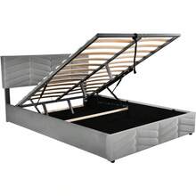 Bed Frames - 灰色 + 天鵝絨 + 140厘米*190厘米 - 查看 10