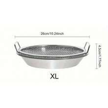 Kitchen Grease Filter Tray, Stainless Steel Air Fryer Basket, Frying Food Draining Basket Accessory, Cooking Filter Mesh For Barbecue, Vegetables, And Desserts - Silver - View 5