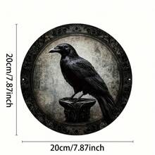 CIFbuy 1pc Vintage Crow Sign - Pre-Drilled Iron Wall Art Decor, Humorous Holiday Home & Bar Wall Decoration, Retro Inspirational Family Sign, Suitable For Holidays, Random Hole Positions,Room Decor,Halloween Decor,Home Decor,Bathroom Decor,Bedroom Decor,Kitchen Decor,Wall Decor,House Decor, Room Decoration Stuff,Living Room Decor - 彩色 - 查看 7