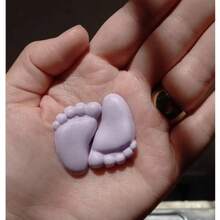 Kit Of 50 Pairs Of Mini Foot-Shaped Soaps, 3.5cm (100 Units) For Baby Gender Reveal Party. - 藍色 - 查看 6