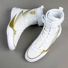 Men's Professional Boxing Shoes, High-Top Competition Shoes, Wrestling/Grappling Training Shoes, Lightweight Design, Mesh Material, Suitable For Fitness, Strength Training, Bodybuilding, And Other Workouts