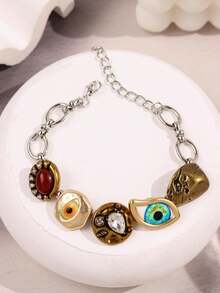 1 chiếc vòng tay nút hình dạng bất thường phong cách INS độc đáo thời trang, đa năng dành cho phụ nữ đeo vào các ngày lễ, tiệc tùng, ngày thường, khiêu vũ, lễ hội âm nhạc - Nhiều màu - Xem 7