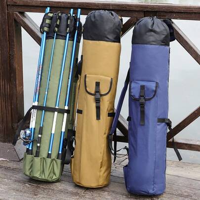 Waterproof Fishing Rod Bag With Rod Holder, Multi-Functional Fishing Gear Storage Bag, Great Gift, Outdoor Fishing Tackle Bag With Large Capacity, Foldable Handheld Fishing Rod And Reel Organizer