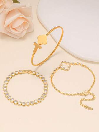 Vintage Çiçekli Bilezik Seti, Kadınlar İçin Çok Yönlü Günlük Kullanım, Tatil Hediyesi Olarak Uygun