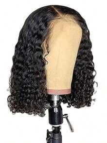 26 Inch Wear And Go Glueless Wigs Human Hair Pre Cut 250% Density Water Wave 5x5 HD Lace Closure Wigs Human Hair With Baby Hair Pre Plucked Natural Hairline Wet And Wavy Wig For Women Parties Travel Birthday Celebrations Cosplay Graduations Weddings Back To School Daily Life - Natural Black - 查看 2