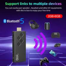 G96 TV Stick Android13.0 Ram 2GB ROM 8GB Dual-Band Player Bluetooth Voice TV BOX - Black - View 6