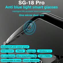 SG18-Pro TWS 真无线蓝牙耳机，双透明镜片，偏光功能，兼容安卓和 iOS 系统，80mAh+80mAh