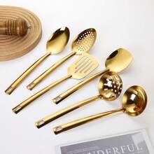 6pcs Stainless Steel Flatware Set, Suitable For Kitchen, Dining Room, Hotel Dining, Birthday Party - Multicolor - View 2