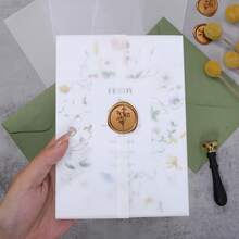50/30个预折叠牛皮纸信封，适用于5x7英寸邀请函 - 半透明牛皮纸 5x7 - 可用作信封内衬 - 适用于婚礼、生日和婴儿派对邀请函 - 磨砂半透明 - 查看 5