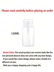 Przezroczysta butelka podróżna z nadrukiem kokardki, wielokrotnego użytku, dozownik do płynu do demakijażu, butelka z dozownikiem z pompką 3,38 uncji/6,76 uncji do zmywacza do paznokci, toniku i płynu do demakijażu, z kopułą, tylko do mycia rąk, wielokrotnego użytku, butelka do demakijażu