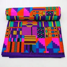 3 Yardas/6 Yardas Tela de Batik Africana con Patrón Asimétrico, Tela de Poliéster Multicolor Geométrica de Doble Cara, Estilo Ankara, Adecuada para Tela de Fiesta, Manualidades de Costura DIY, Decoración del Hogar y Artesanía, Lavar a Mano Solamente - Adecuada para Entusiastas DIY y Artesanos - Adecuada para Proyectos de Acolchado, Costura y Decoración de Interiores, Vendida por Yarda