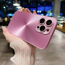 1pc Aurora CD Pattern Phone Case, Anti-Slip Anti-Fingerprint Matte Hard Shell Case, Compatible With IPhone 15/15Pro/15Plus/15Promax - Mauve Purple - View 3