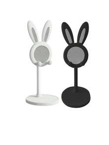 1pc Cute Adjustable Rabbit Shaped Phone Stand, Perfect Desk Decor & Student Companion For Slouchy Time