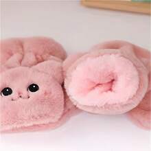 Calentadores de manos de invierno con diseño de conejo para mujeres - Forrados térmicos de felpa, con orejas y ojos expresivos de conejo, guantes de invierno suaves y esponjosos para clima frío, para uso en interiores/exteriores (Gris, Blanco, Marrón) - Regalo ideal para fans del anime, lavar a mano, felpa gruesa para frío extremo, diseño de conejo juguetón con orejas y patas esponjosas, perfecto para estudiantes y actividades de invierno - Multicolor - Ver 8