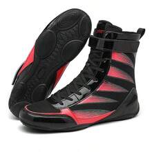 Men's Professional Boxing Shoes, High-Top Competition Shoes, Wrestling/Grappling Training Shoes, Lightweight Design, Mesh Material, Suitable For Fitness, Strength Training, Bodybuilding, And Other Workouts - Black - View 13