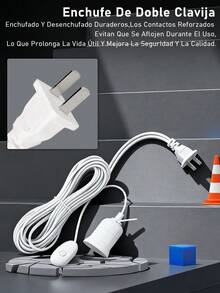 Extensión Con Socket Para Foco 5 Metros(no contenido focos), cable portátil resistente para lámpara, extensión eléctrica para foco, accesorio hogar eventos, enchufe largo para iluminación - 2 piezas - Ver 9