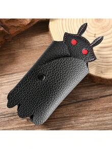 Gothic Mothman Keychain - Black Synthetic Leather Keychain With Red-Eyed Monster Design, Sporty Style Suitable For Outings, Parties, And Halloween Events, Party Accessory|   Stimulating Keychain|   Durable Key Holder, Valentine's Day Gift, Halloween Accessories|   Stimulating Keychain|   Durable Key Holder Rack, Halloween Decoration - màu đen - Xem 5