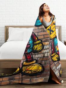 Kawss Kawaii Kaw Blanket The Ultimate Anime Fan Gift - Luxuriously Soft Flannel Blanket, Cartoon Printed Throw For Home, Camping, Travel, Perfect For Christmas & Birthdays - Black - View 5