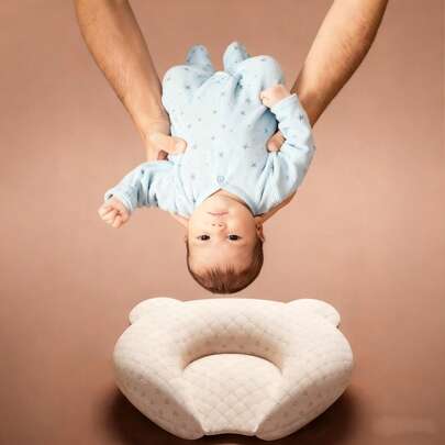 وسادة تشكيل للأطفال حديثي الولادة 0-1 سنة، تصميم رأس الدب الملون وسادة نوم للأطفال