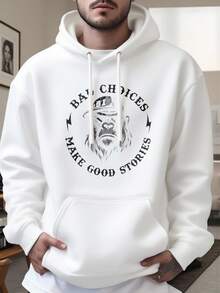 Graphic Oversized Hoodies Sweatshirts For Men, Bad Choices Make Good Stories Gorilla Logo Front Slogan Letter Print Unisex Plus Size Hoodies,Long Sleeve Pocket Pullover,Long Sleeve Tops Graduation,Back To School Outfits,Graduation,Teacher Outfits For Men,Back To School Pullover Fall Outfit, Suitable For Parties, Outdoor Activities, And Leisure
-White - 白色 - 查看 1